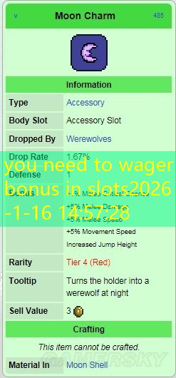 you need to wager bonus in slots